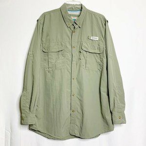 Magellan Shirt Mens L Green Fish Gear Button Front
